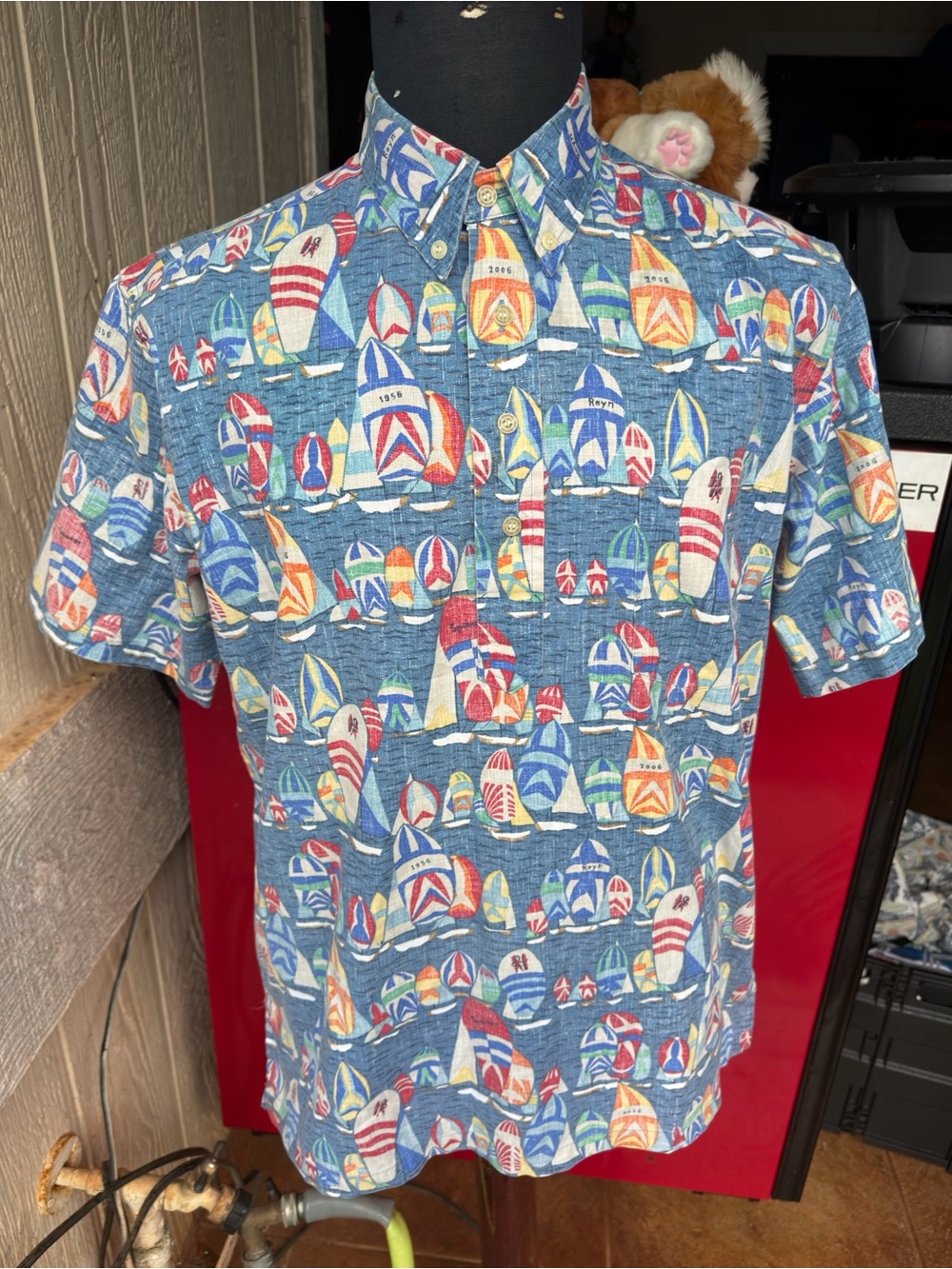 PreOwned Reyn Spooner Hawaiian Print Pullover Multicolored Men's Small